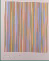 Bridget Riley - Cloudy Blue Greys with Slashes (Orange, Emerald, Apricot, Peach)